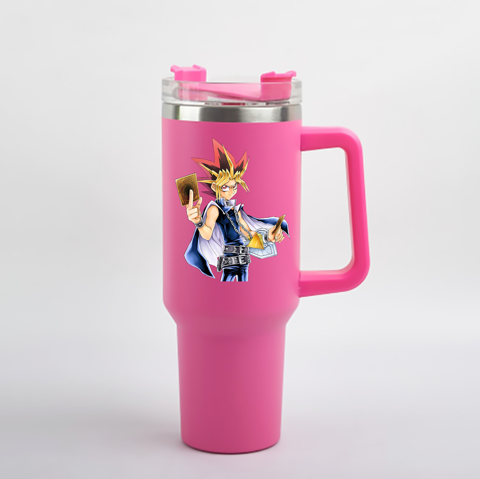 （画像用） 遊☆戯☆王 Yu-Gi-Oh! 1200mL車用タンブラー - クリスタルステッカー（プラスチックストロー付き）